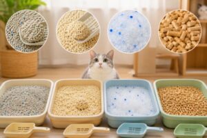 Cát mèo loại nào tốt So sánh Bentonite, Tofu, Silica và cát gỗ