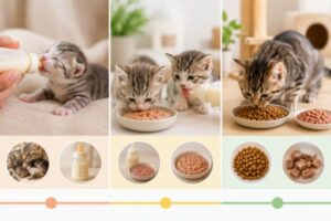 Chế độ dinh dưỡng phù hợp cho mèo con theo từng mốc phát triển