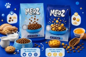 Hạt cho mèo MeoZ Delight với ruốc gà và topping lòng đỏ trứng