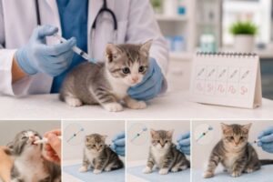 Lịch tiêm phòng và tẩy giun cho mèo con trong những tháng đầu