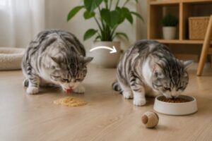 Mèo nôn một lần rồi nhanh chóng trở lại sinh hoạt bình thường