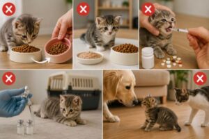 Sai lầm người mới thường gặp khi chăm sóc mèo con