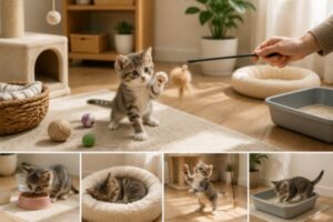 Tạo thói quen vui chơi và vận động lành mạnh cho mèo con