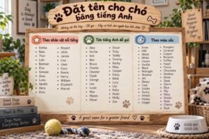 Gợi ý tên tiếng Anh cho chó theo nhân vật và màu sắc